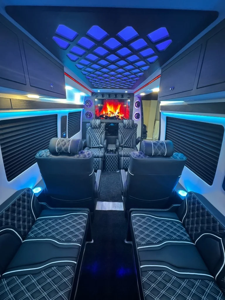 Marine-grade flooring in an AWD Jet executive van build